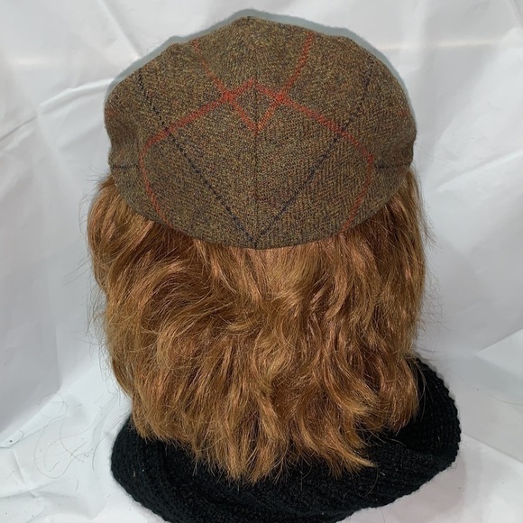 CITY Sport Brown with Red and black “Plaid” Wool Cabby Hat Size 57 (7-1/8) - Picture 3 of 7
